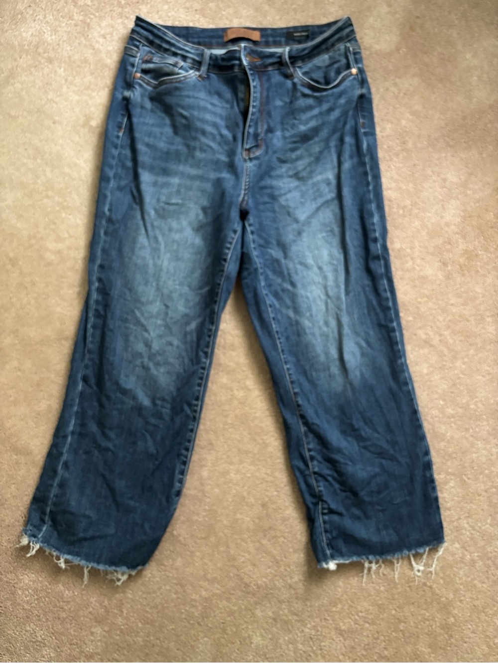 Judy Blue Dark Blue Wide Leg Crop